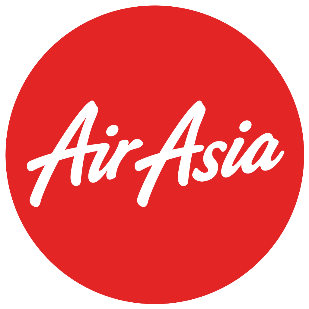 AirAsia logo, featuring the red "AirAsia" text with a white background.