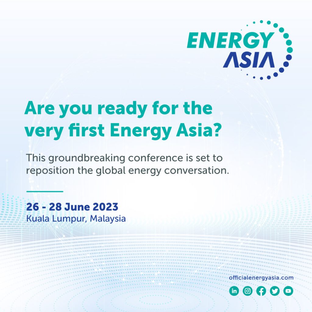 The Energy Asia logo frames an image describing the conference which ran from 26th to 28th June 2023 in Kuala Lumpur.