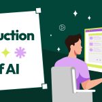 Banner illustration with headline 'Video Production Services in the Age of AI', showing a video editor at a workstation with film and editing icons.